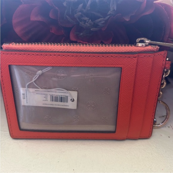 Tory Burch Orange Card Holder with Gold Accents - Picture 2 of 3